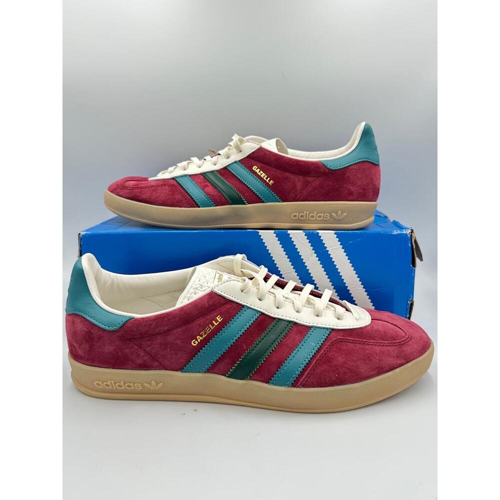 adidas Gazelle Red and Teal Sneakers